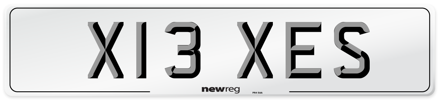 X13 XES Number Plate from New Reg